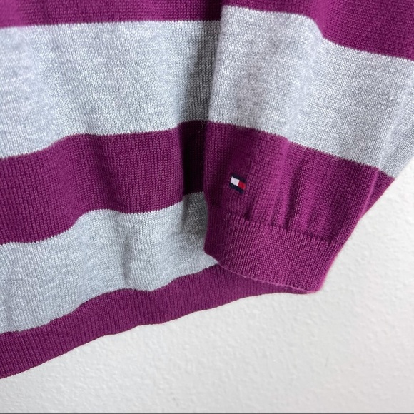 Tommy Hilfiger Long Sleeve V-Neck Stripe Sweater - Picture 8 of 10